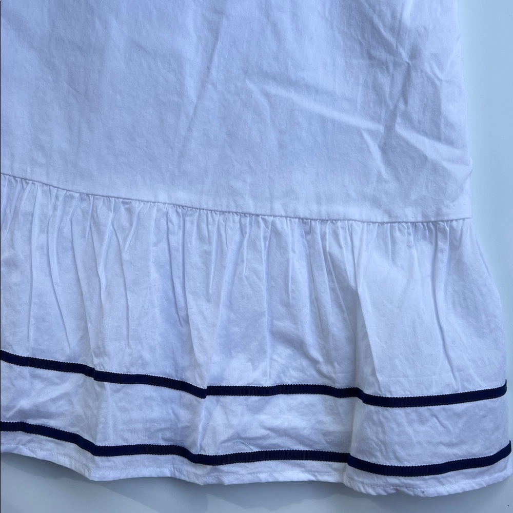 Crewcuts Girls White Flutter Sleeve Dress Navy Trim Nautical Size 10 - Picture 11 of 14